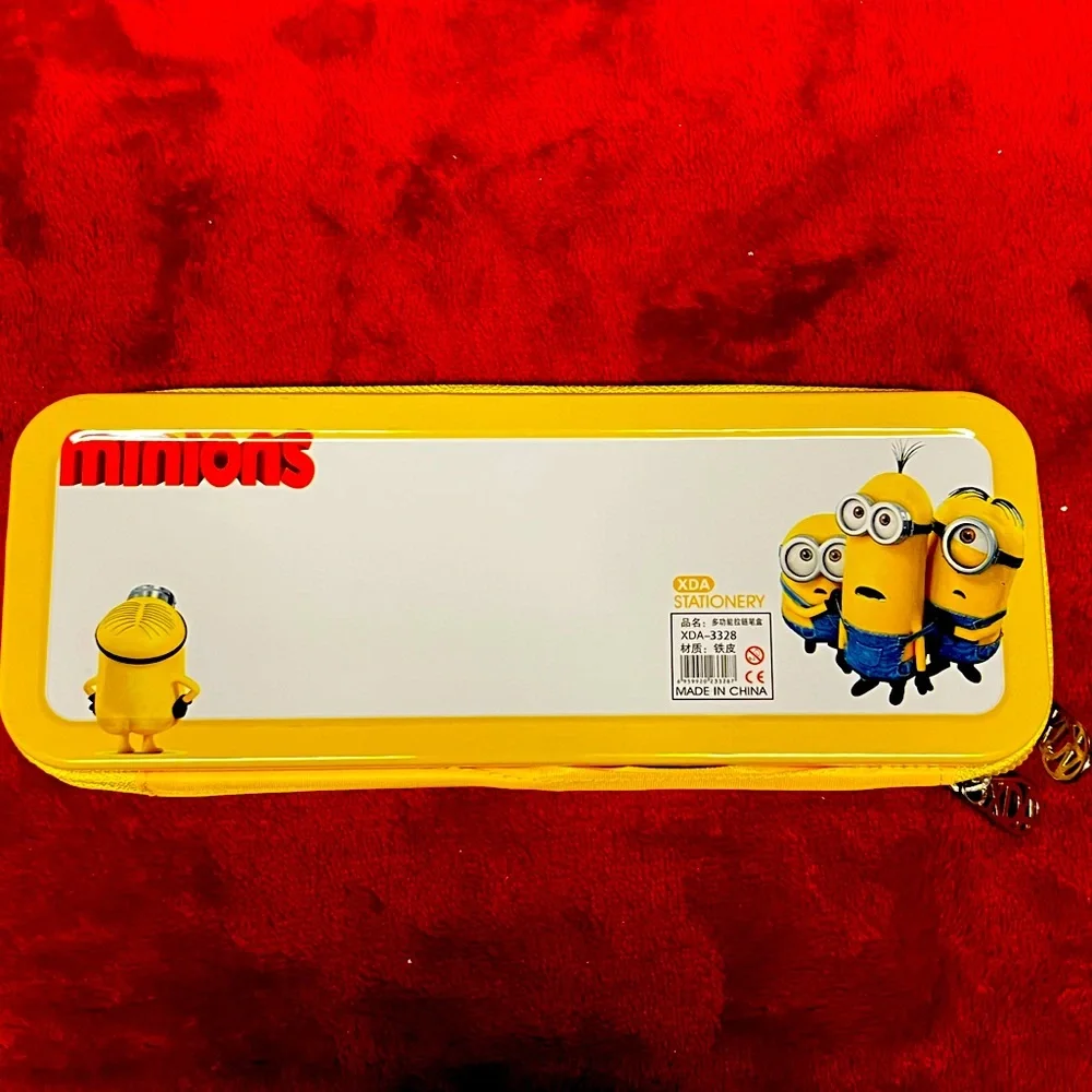 Minions pencil case rubber ruler stationary pencil set